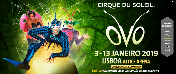 OVO DO CIRQUE DU SOLEIL COM SESSÃO EXTRA DIA 11 DE JANEIRO ÀS 18H00